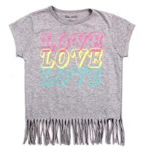 Violet Daisies Girl Fringe Top Grey S, M, L